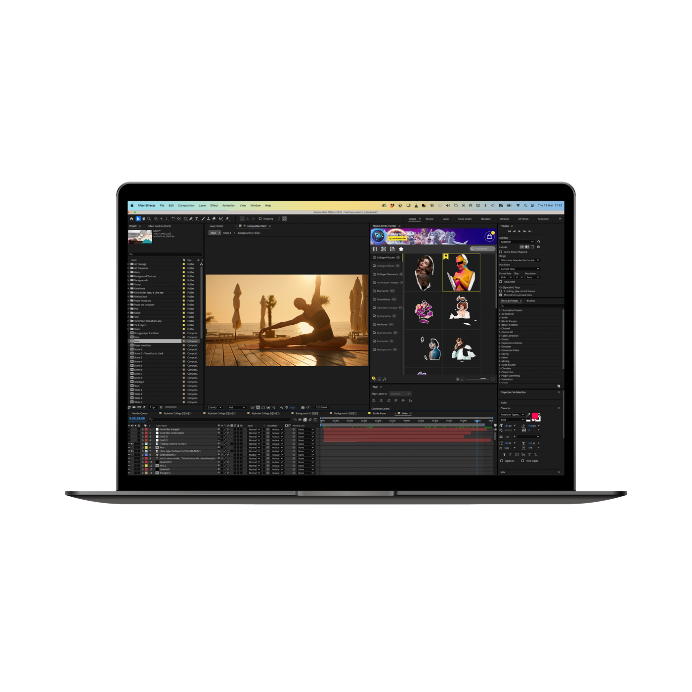 Editing di un motion graphic su MacBook